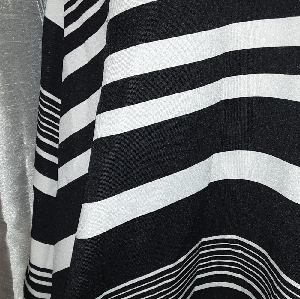 Torrid Black White Striped Dress Size 2 (18/20) Knee Length Fit & Flare image 4